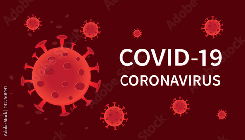 The coronavirus COVID-19 outbreak has spread from China. Coronavirus cell. Vector illustration