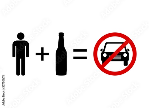 Do not drink and drive sign icon isolated on white background. Vector illustration