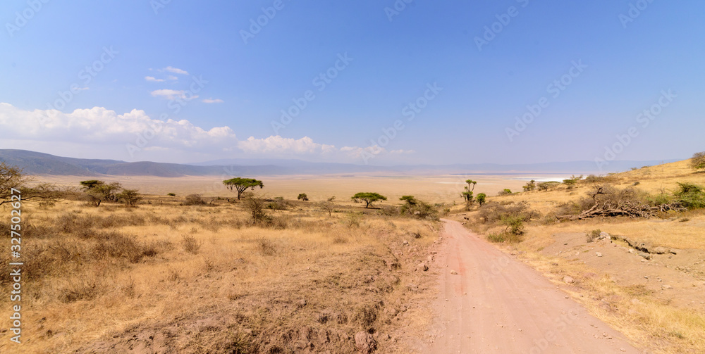 Road to the plateau of the Ngorongoro crater Road to the plateau of the Ngorongoro crater