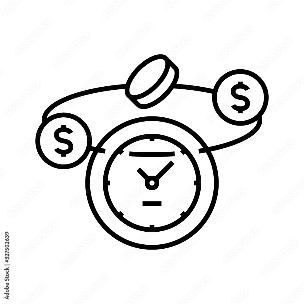 Payment term line icon, concept sign, outline vector illustration, linear symbol. Payment term line icon, concept sign, outline vector illustration, linear symbol.