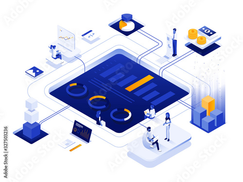 Modern Isometric Illustration design -Digital Marketing