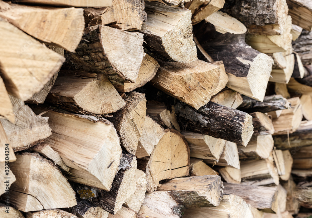 Pile of chopped fire wood prepared for winter Pile of chopped fire wood prepared for winter