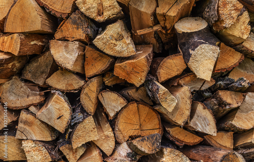 Pile of chopped fire wood prepared for winter Pile of chopped fire wood prepared for winter