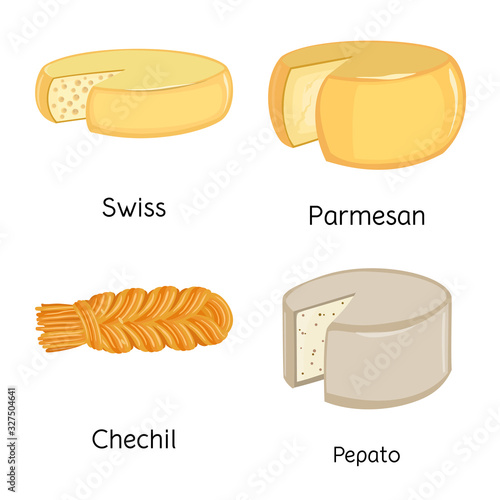 Isolated object of food and dairy logo. Set of food and product stock vector illustration.