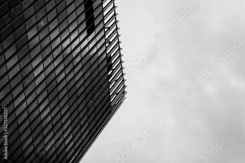 Modern architecture office building with dark sky. monochrome