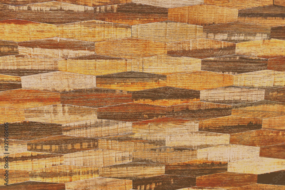 Texture of wooden boards of unusual shape, background Texture of wooden boards of unusual shape, background