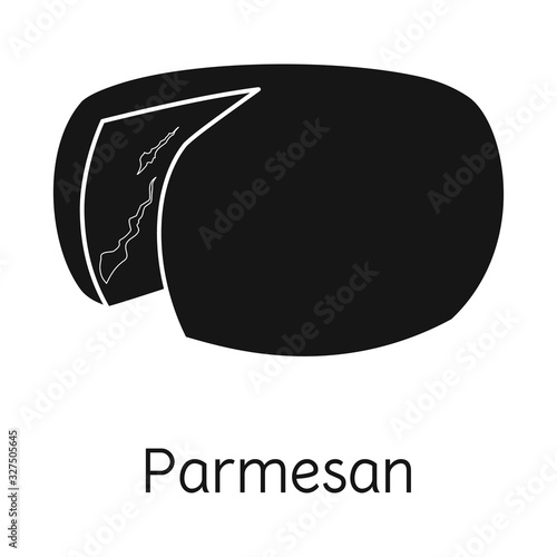 Vector illustration of cheese and parmesan sign. Web element of cheese and slice stock symbol for web.