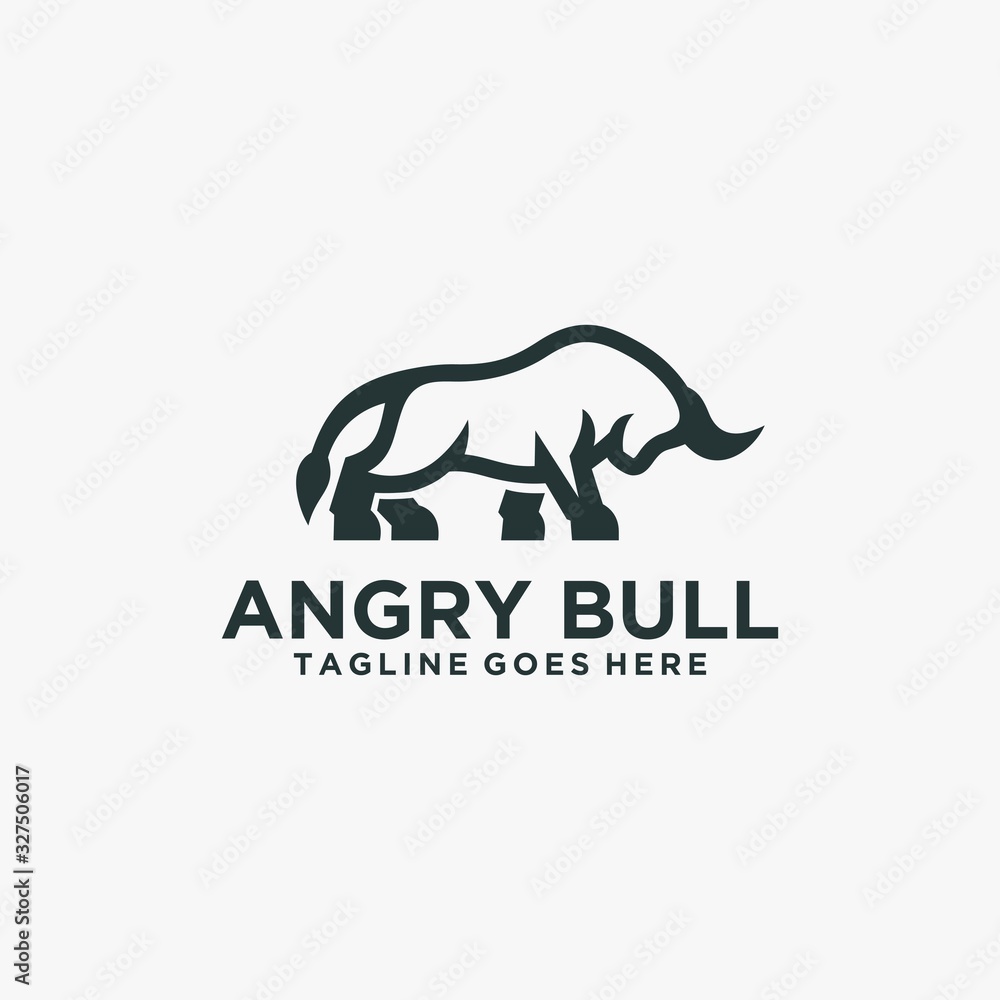 Awesome Vector Logo Illustration Bull
