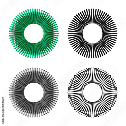 Vector illustration of coil and plastic symbol. Graphic of coil and spiral vector icon for stock.