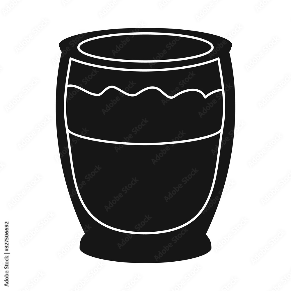 Isolated object of coffee and glass sign. Graphic of coffee and beverage stock symbol for web.