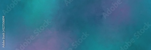 vintage abstract painted background with teal blue, slate gray and light sea green colors and space for text or image. can be used as horizontal header or banner orientation