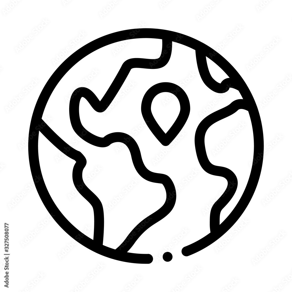 Earth Planet Topography Icon Thin Line Vector. Planet Globe, Sphere With Continents And Ocean, Geography Mockup Concept Linear Pictogram. Monochrome Outline Sign Isolated Contour Symbol Illustration Earth Planet Topography Icon Thin Line Vector. Planet Globe, Sphere With Continents And Ocean, Geography Mockup Concept Linear Pictogram. Monochrome Outline Sign Isolated Contour Symbol Illustration