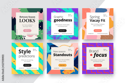 Modern promotion square web banner for social media mobile apps. Elegant sale and discount promo backgrounds with abstract pattern. Email ad newsletter layouts.