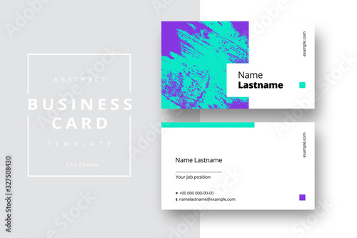 Trendy minimal abstract business card template. Modern corporate stationery id layout with geometric pattern. Vector fashion background design with information sample name text.