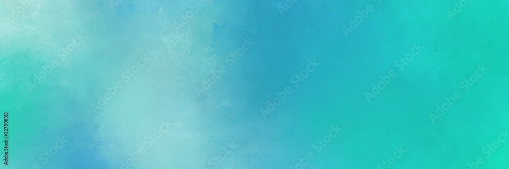 abstract painting background graphic with light sea green, sky blue and medium turquoise colors and space for text or image. can be used as header or banner