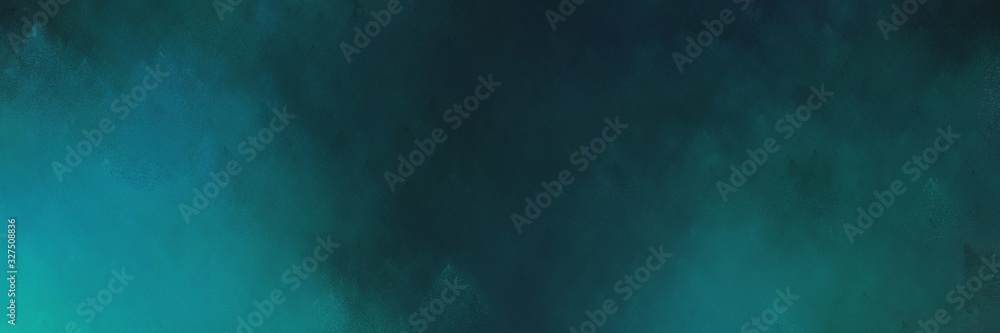abstract painting background graphic with very dark blue, dark cyan and teal colors and space for text or image. can be used as header or banner