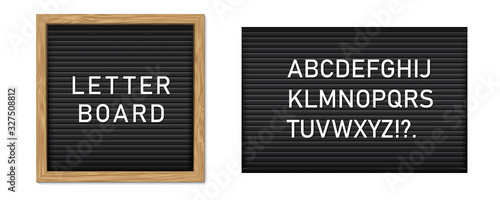 Fotografie, Obraz Creative vector illustration of letter board, letterboard for message, police mugshot banner, menu, sign, poster background
