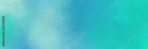 abstract painting background graphic with light sea green  sky blue and medium turquoise colors and space for text or image. can be used as header or banner