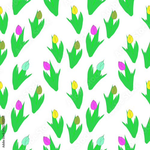 seamless pattern with colorful flowers