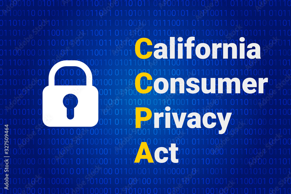 CCPA - California Consumer Privacy Act. vector background. Consumer protection for residents of California, United States. USA data security.