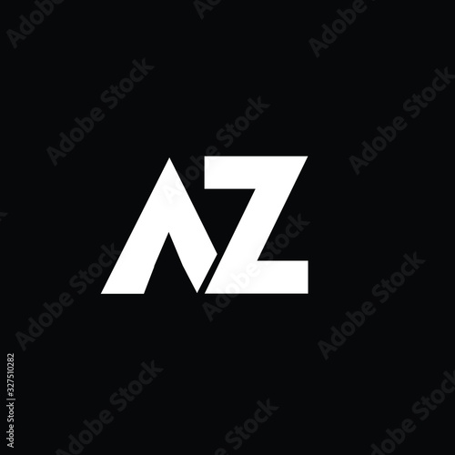 Creative and Minimal AZ Logo Design, Alphabet Text Logo | Editable in Vector Format in Black and White Color