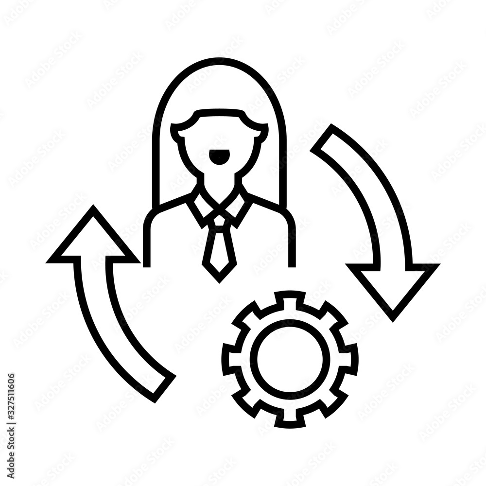 Setting support line icon, concept sign, outline vector illustration, linear symbol. Setting support line icon, concept sign, outline vector illustration, linear symbol.