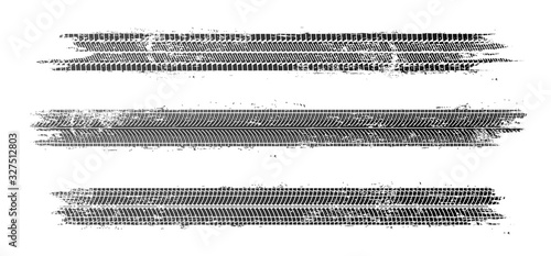 Tire tracks, vector illustration, grunge.