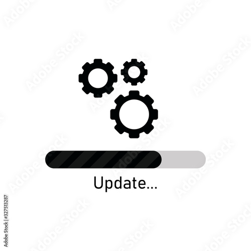 Loading process. Update system icon. Upgrade application progress icon, for graphic and web design. Installation or software.