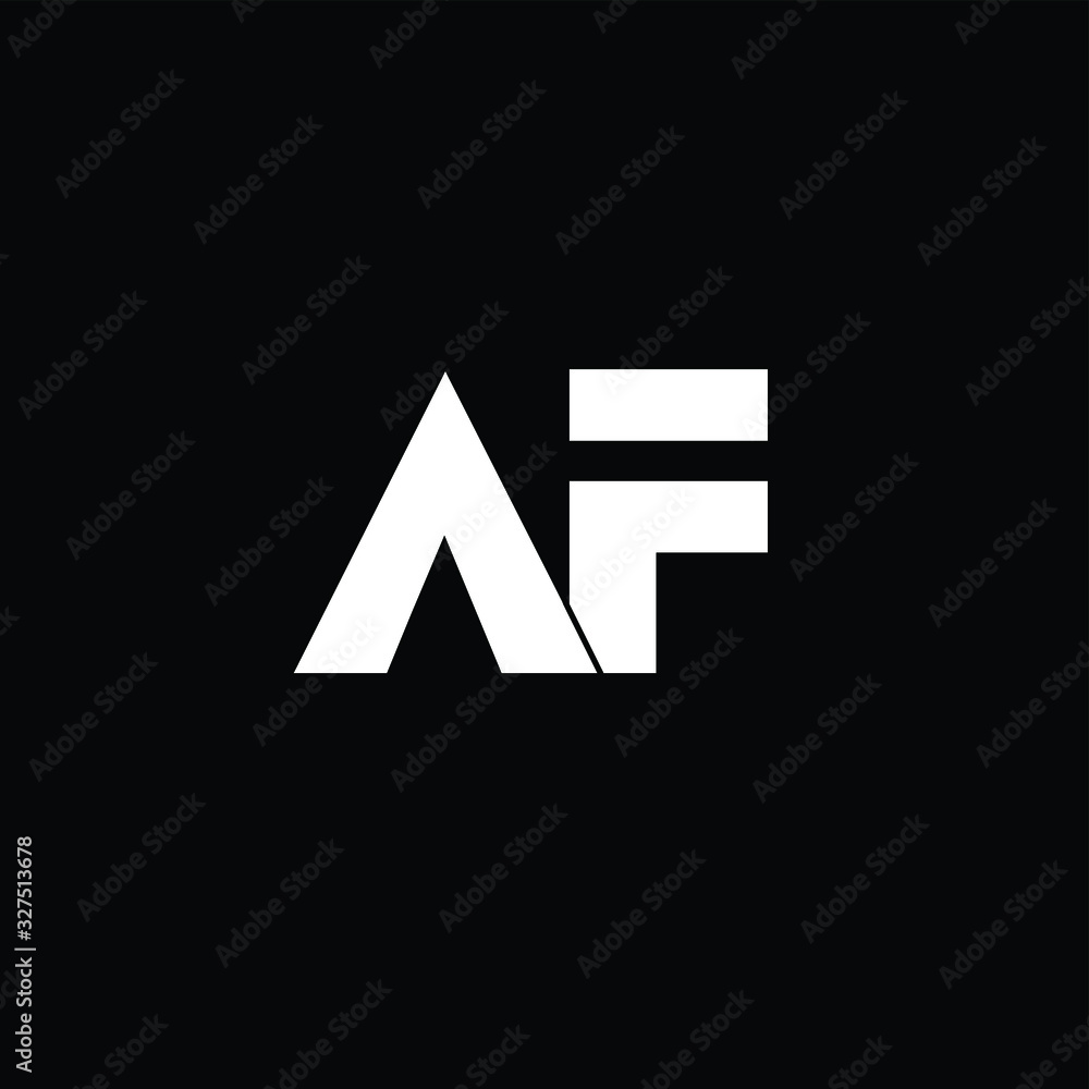 Creative and Minimal AF Logo Design, Alphabet Text Logo | Editable in Vector Format in Black and White Color Creative and Minimal AF Logo Design, Alphabet Text Logo | Editable in Vector Format in Black and White Color