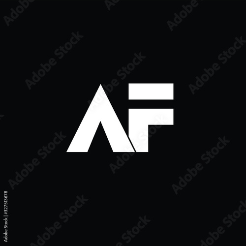 Creative and Minimal AF Logo Design, Alphabet Text Logo | Editable in Vector Format in Black and White Color