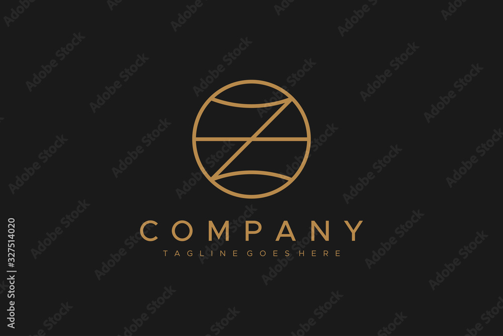 Circular Line Letter Z Logo isolated on Dark Background. Flat Vector Logo Design Template Element. Circular Line Letter Z Logo isolated on Dark Background. Flat Vector Logo Design Template Element.