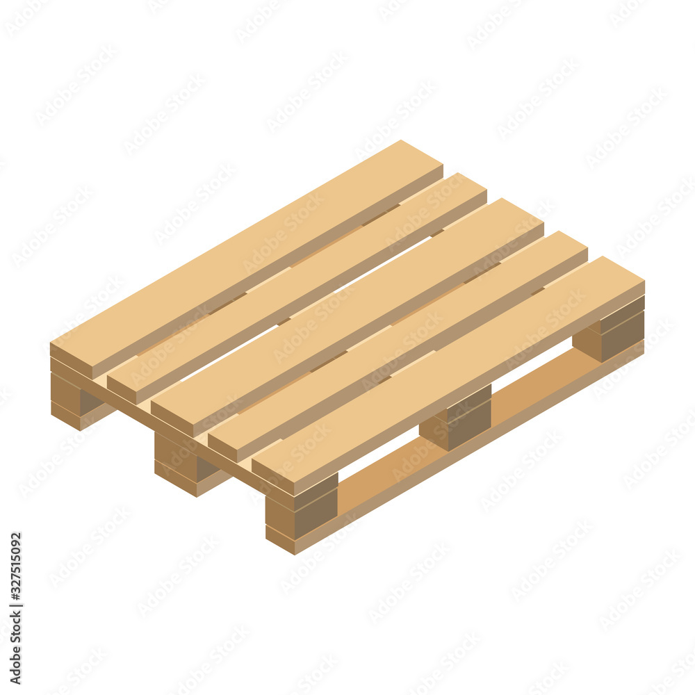 Wooden pallet, isometric design. Vector illustration. Wooden pallet, isometric design. Vector illustration.