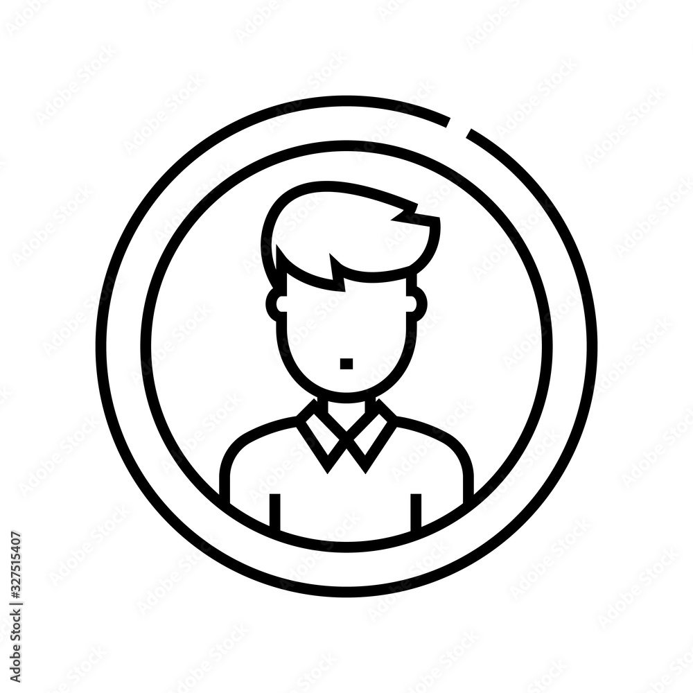 Profile employee line icon, concept sign, outline vector illustration, linear symbol.