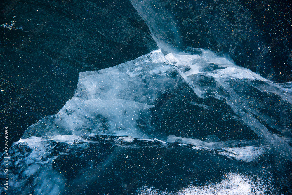 Methane Bubbles in the Baikal Ice.ice and cracks on the surface of Lake ...