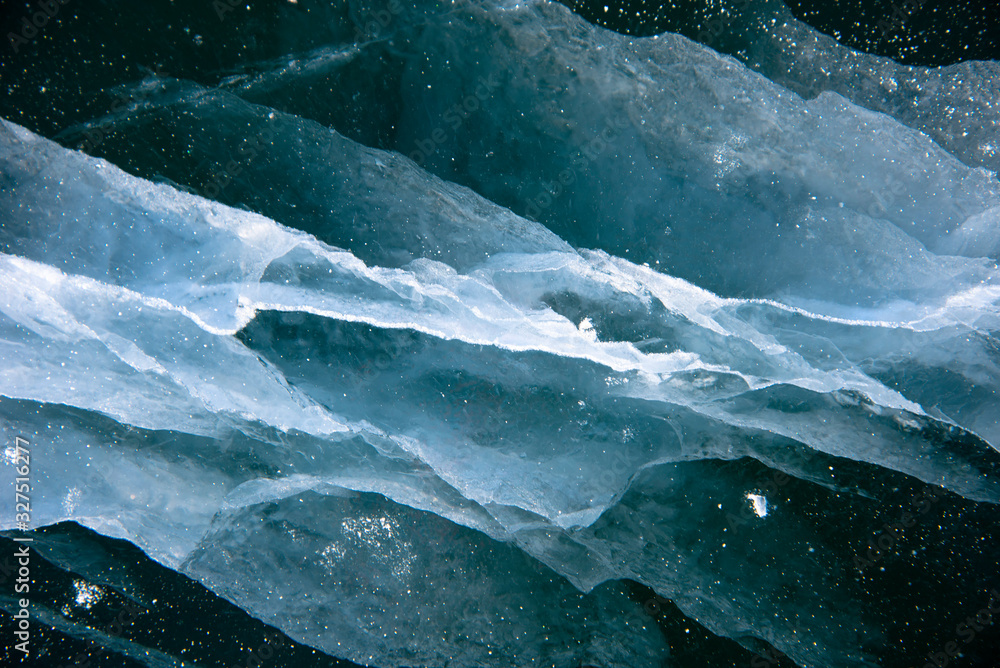 Methane Bubbles in the Baikal Ice.ice and cracks on the surface of Lake ...
