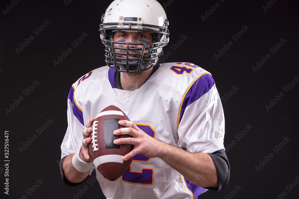 Close up portrait of American Football Player