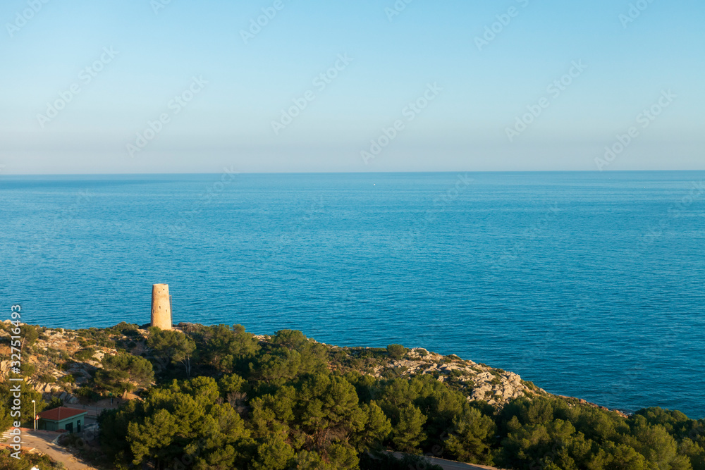 The coast of the renega in Oropesa a clear summer day The coast of the renega in Oropesa a clear summer day