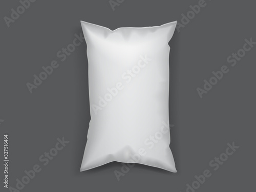 plastic white food packaging isolated on dark background vector mock up