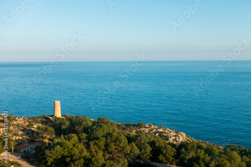 The coast of the renega in Oropesa a clear summer day