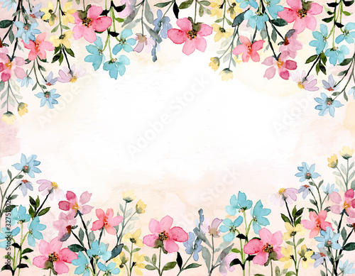 wild floral watercolor abstract background