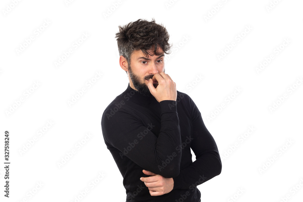 Young man in black Young man in black