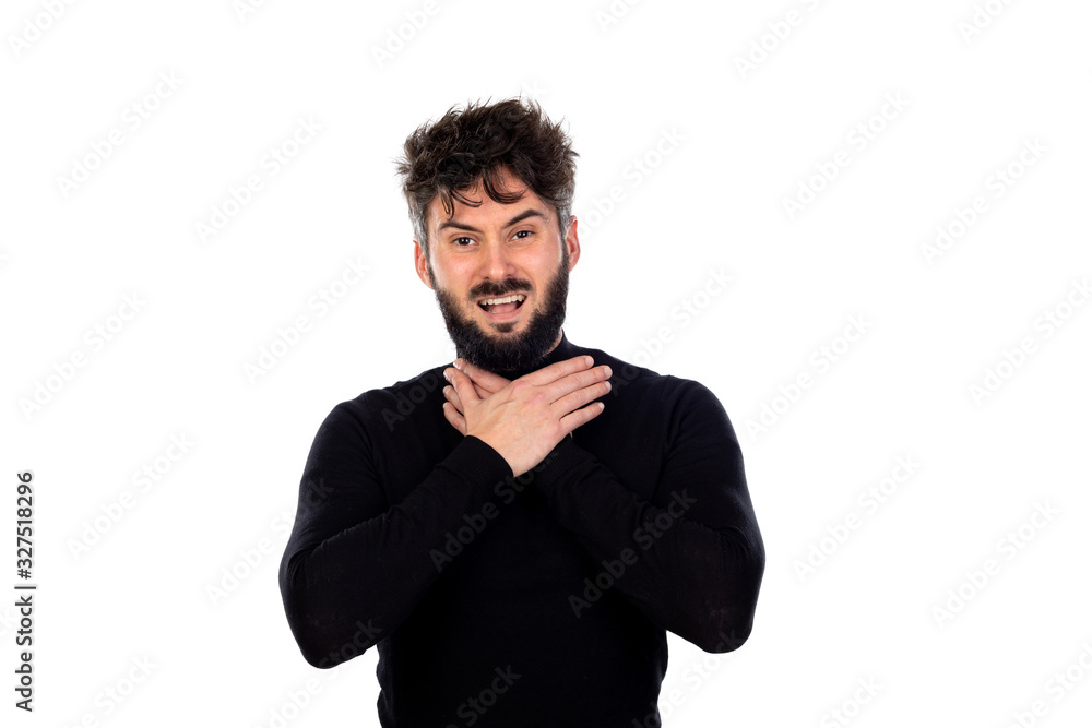 Young man in black Young man in black