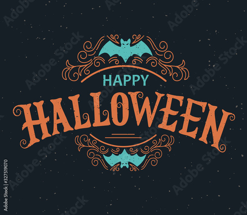 Happy Halloween vector lettering. Holiday lettering for banner. Happy Halloween poster, greeting card, party invitation. Vector illustration.