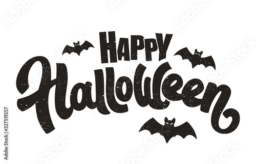 Happy Halloween vector lettering. Holiday lettering for banner. Happy Halloween poster, greeting card, party invitation. Vector illustration.