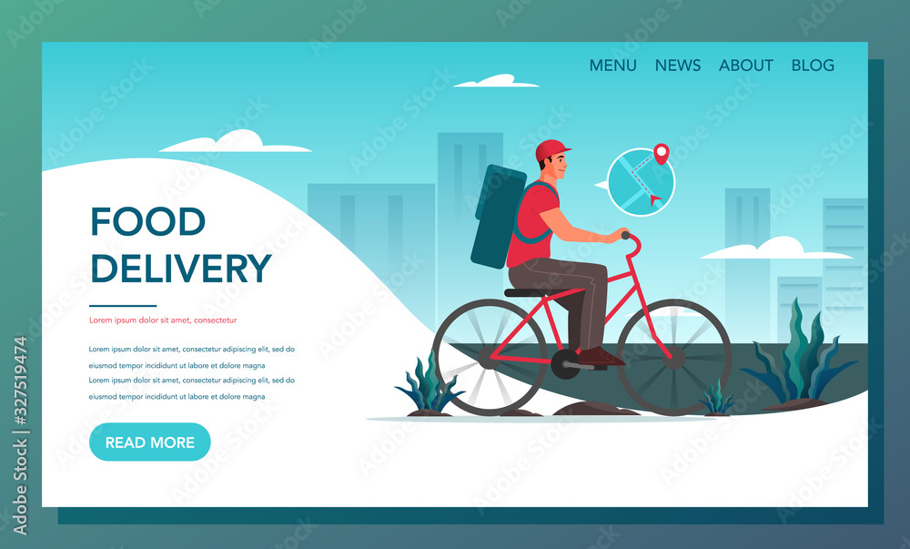 Food delivery web banner. Online delivery concept Food delivery web banner. Online delivery concept
