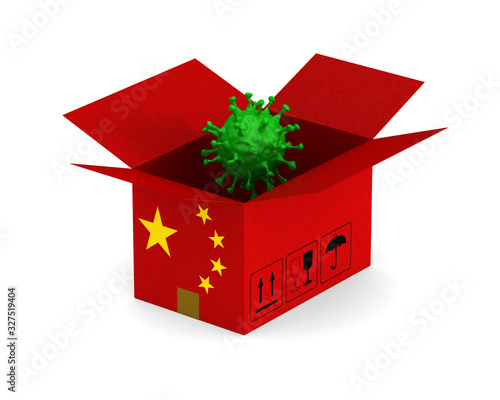 open chinese cargo box and ...