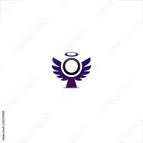 Angel logo mascot design wing