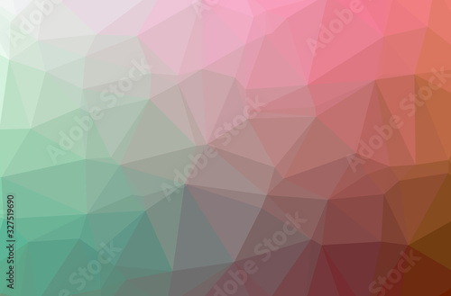 Illustration of abstract Green  Red horizontal low poly background. Beautiful polygon design pattern.