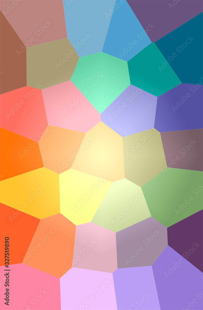Abstract illustration of blue, orange, pink, purple, red Giant Hexagon background Abstract illustration of blue, orange, pink, purple, red Giant Hexagon background