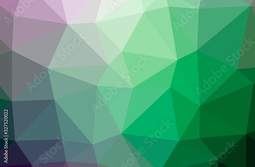 Illustration of abstract Green horizontal low poly background. Beautiful polygon design pattern.